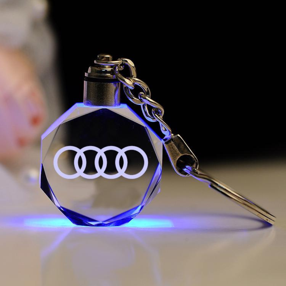 Schlüsselanhänger mit 3D-Automobil-Logo aus Kristall